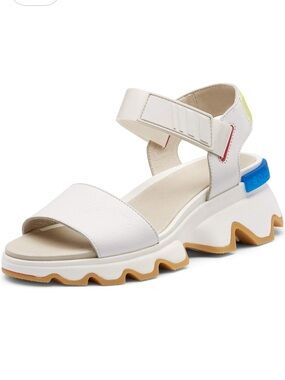 Sorel Kinetic Sandals Leather Sea Salt White 8.5